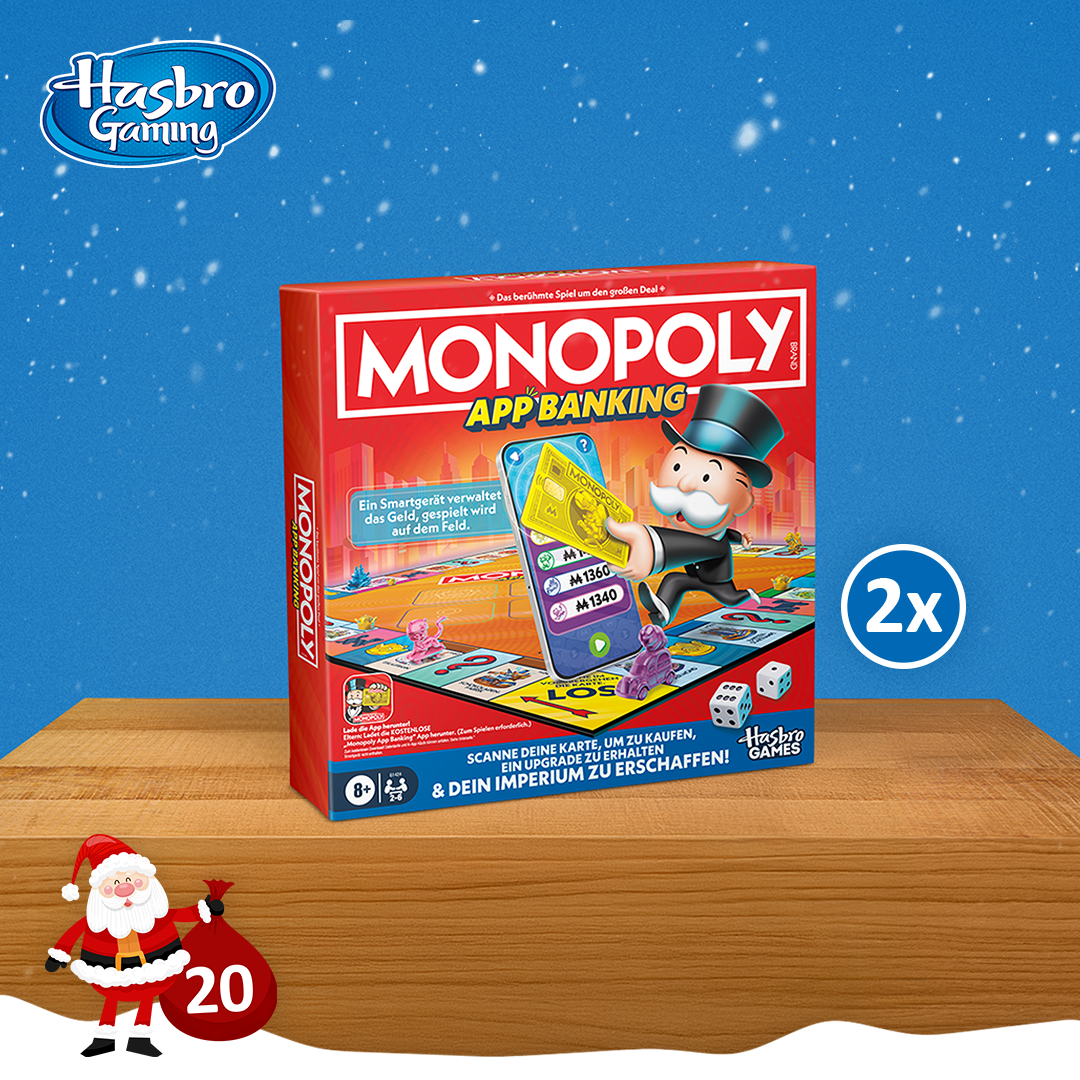 Präsentation Gewinn Türchen 20: Gesellschaftsspiel Monopoly App Banking